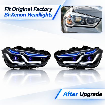 2017-2019 BMW X1 Laser Ikon Style LED Headlights | F48 Pre-LCI - Standard Bi-Xenon Headlights 2017-2019 - Headlights