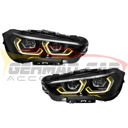 2016-2019 BMW X1 Yellow-White DRL LED Headlights | F48 Pre-LCI - Headlights