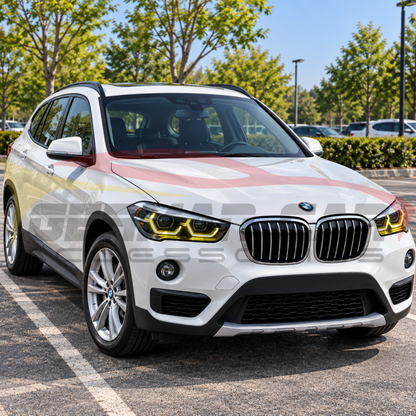 2016-2019 BMW X1 Yellow-White DRL LED Headlights | F48 Pre-LCI - Headlights