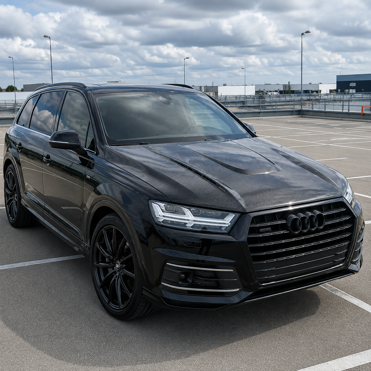 2016-2019 Audi Q7 H Style Carbon Fiber Hood | 4M