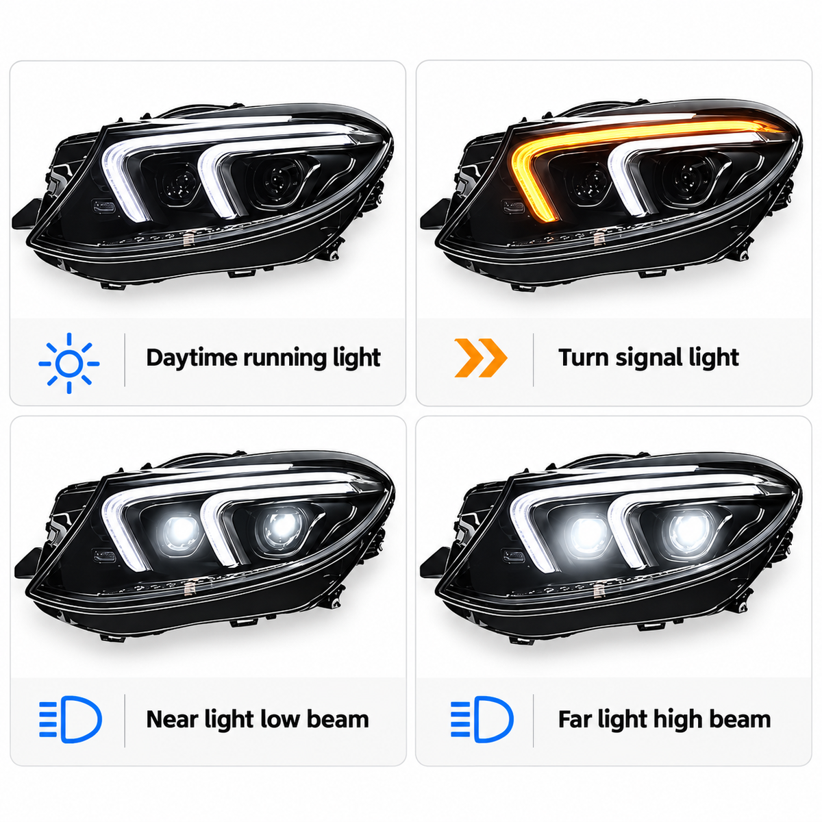 2016-2019 Mercedes-Benz GLE-Class/GLE43 AMG LED Headlights | W166 Facelift