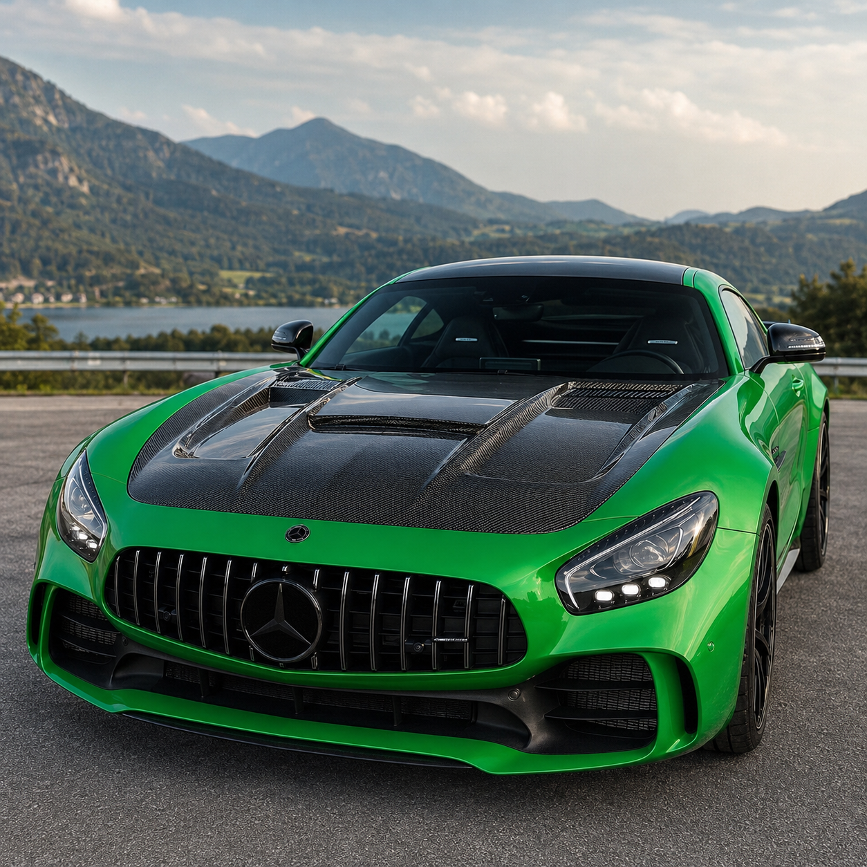 2016-2021 Mercedes AMG GT/GTS/GTC/GTR V Style Carbon Fiber Hood | C190/R190