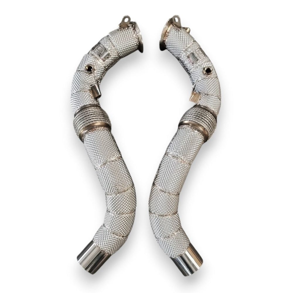 2016-2022 BMW 750i Downpipes | G11/G12 Yes Heat Shield / Racing Downpipe (No Cat) Downpipes