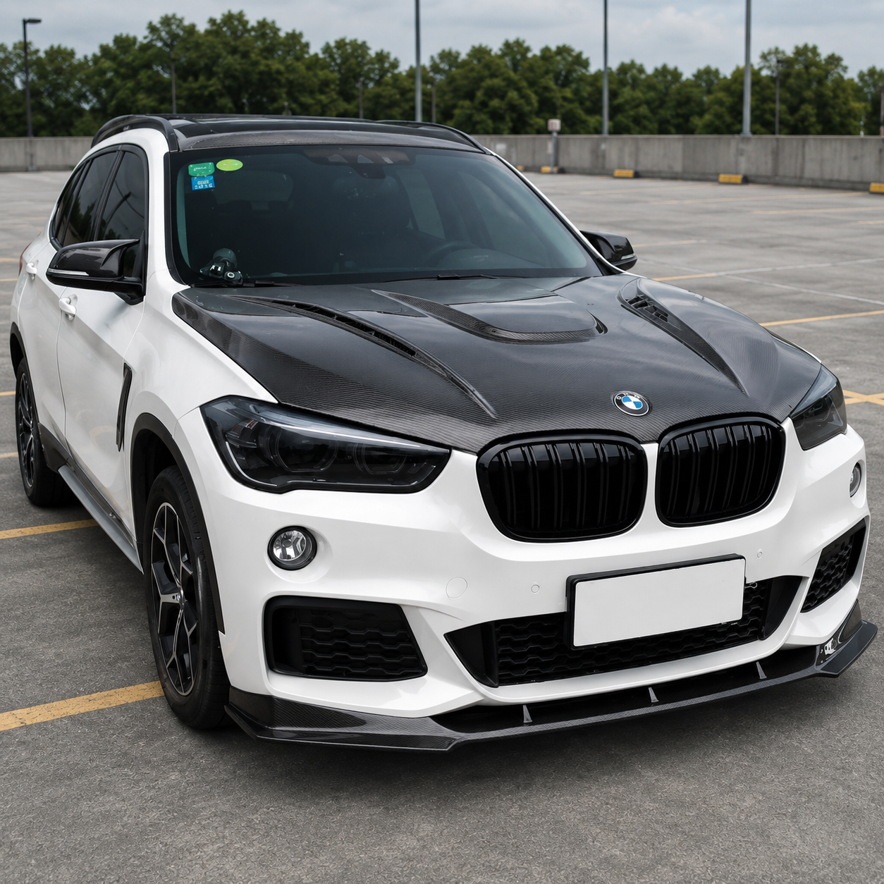 2016-2022 BMW X1 H Style Carbon Fiber Hood | F48/F49