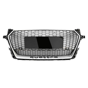 2016+ Audi Ttrs Honeycomb Grille With Lower Mesh | Mk3 Fv/8S Tt/tts Silver Frame Black Net / Yes