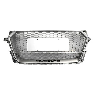 2016+ Audi Ttrs Honeycomb Grille With Lower Mesh | Mk3 Fv/8S Tt/tts Silver Frame Net / Yes Front