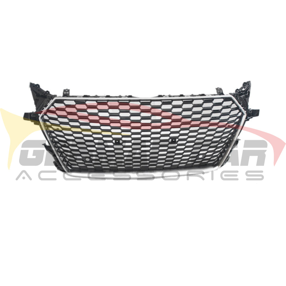 2016-2023 Audi Ttrs Style Honeycomb Grille | Mk3 Fv/8S Tt/Tts Silver Frame Black Mesh Front Grilles
