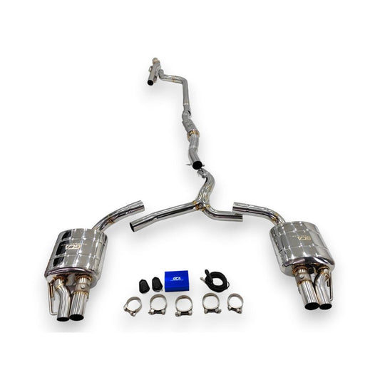 2015-2023 Mercedes C-Class Valved Sport Exhaust System | W205 Stainless Steel / Chrome Tips
