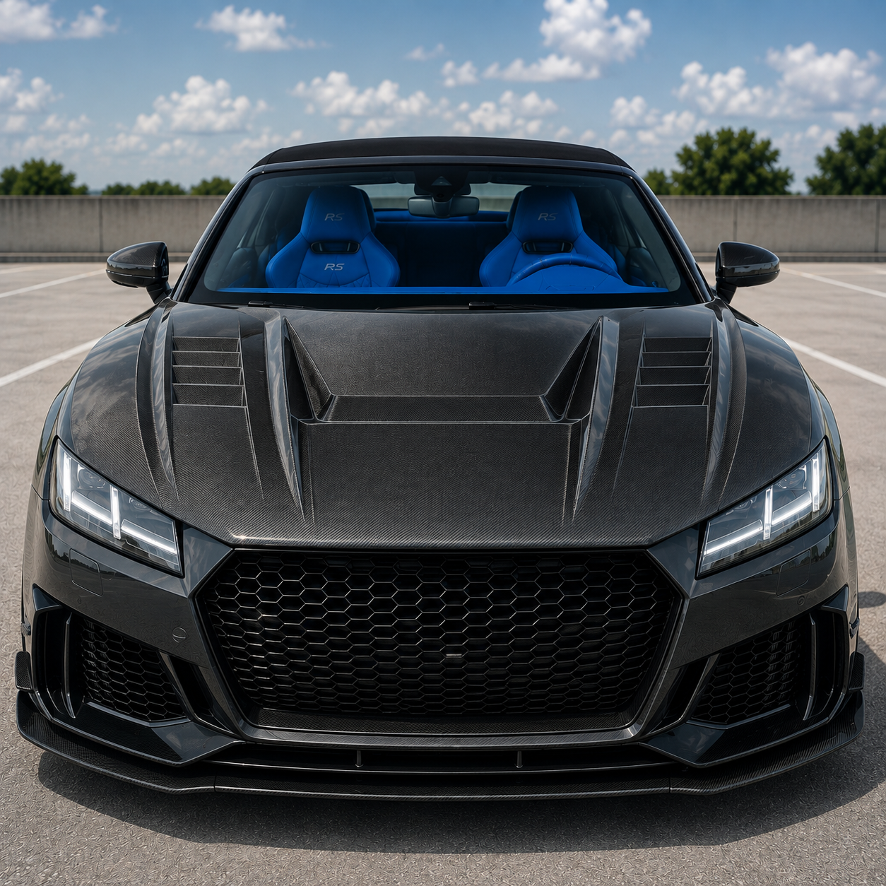 2016-2023 Audi TT/TTS/TTRS V Style Carbon Fiber Hood I MK3 8S