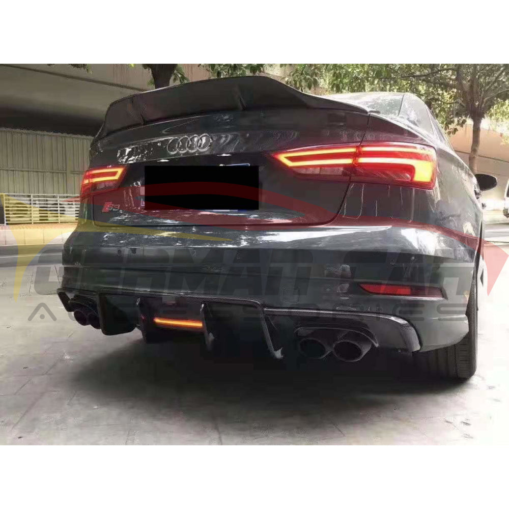 2017-2020 Audi A3/s3 Carbon Fiber Kb Style Diffuser With Led Brake Light | 8V.5