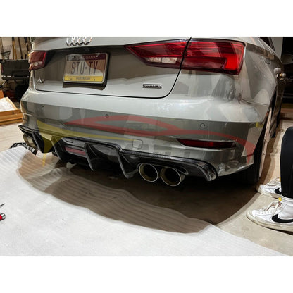 2017-2020 Audi A3/s3 Carbon Fiber Kb Style Diffuser With Led Brake Light | 8V.5