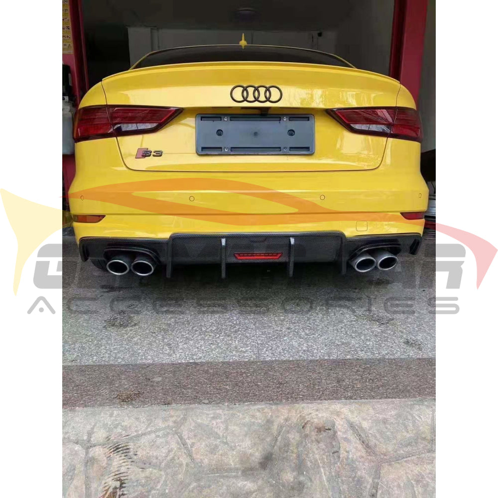 2017-2020 Audi A3/s3 Carbon Fiber Kb Style Diffuser With Led Brake Light | 8V.5