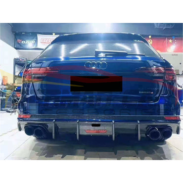 2017-2020 Audi A4/s4 Carbon Fiber Aggressive Kb Style Diffuser With Led Brake Light | B9