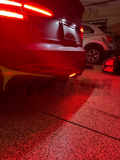 2017-2020 Audi A4/S4 Carbon Fiber Aggressive KB Style Diffuser with LED Brake Light | B9 A4/S4 Rear Diffusers