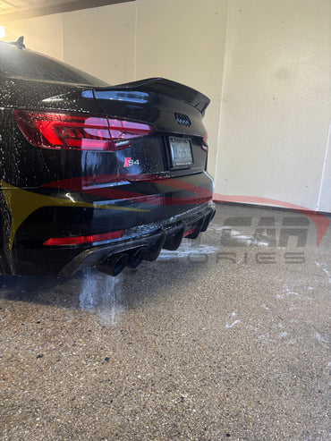 2017-2020 Audi A4/S4 Carbon Fiber Aggressive KB Style Diffuser with LED Brake Light | B9 A4/S4 Rear Diffusers