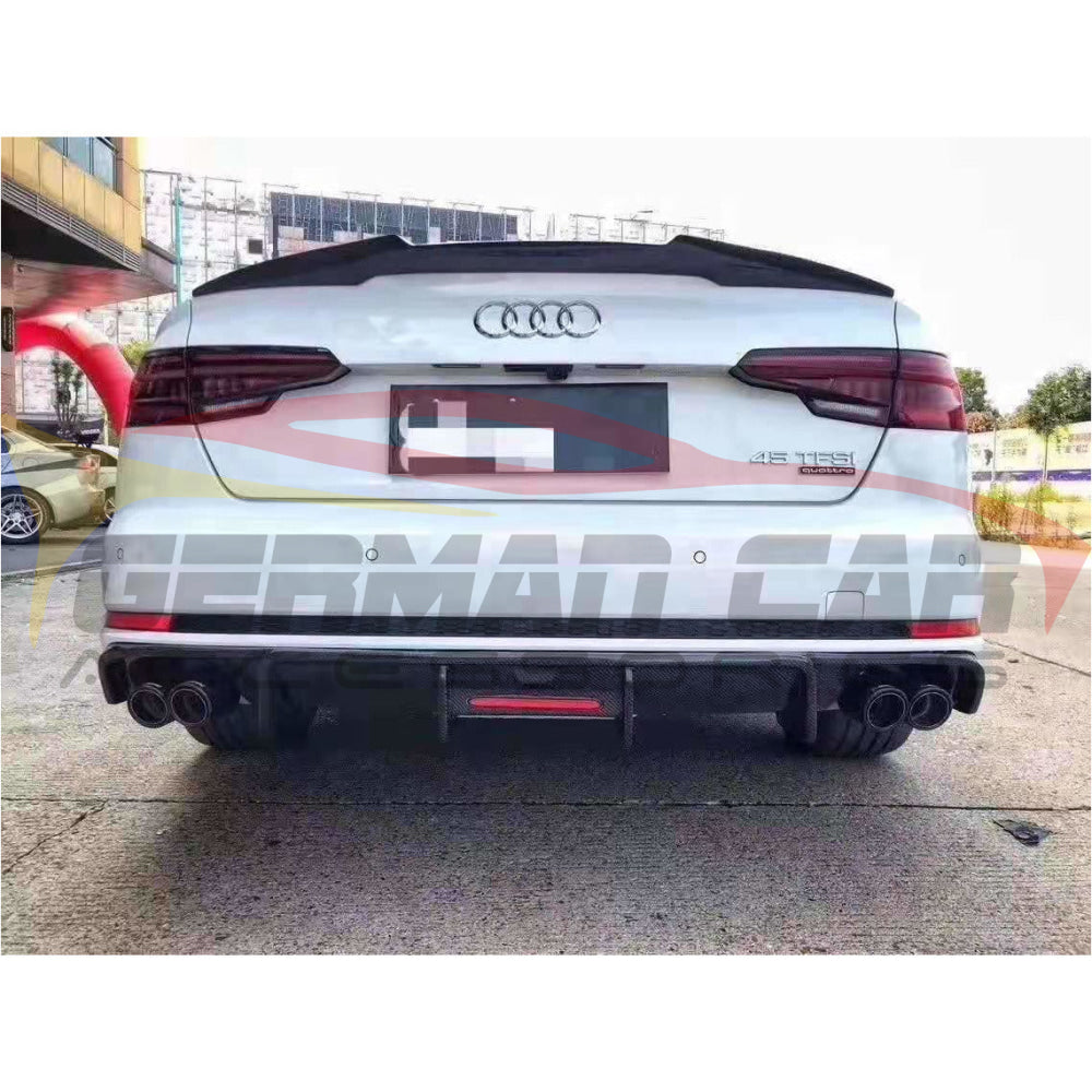 2017-2020 Audi A4/s4 Carbon Fiber Kb Style Diffuser With Led Brake Light | B9