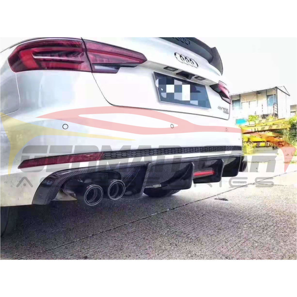 2017-2020 Audi A4/s4 Carbon Fiber Kb Style Diffuser With Led Brake Light | B9