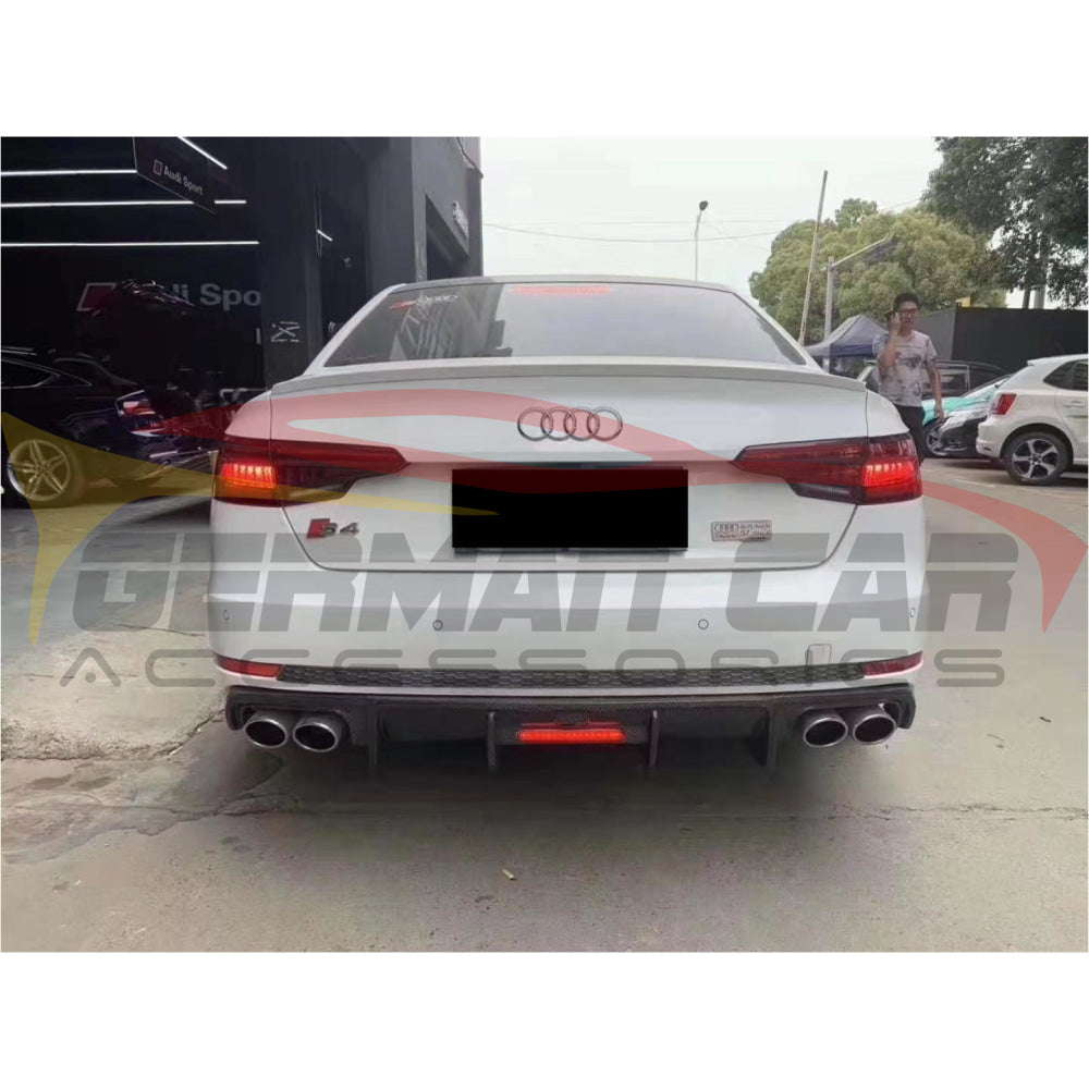 2017-2020 Audi A4/s4 Carbon Fiber Kb Style Diffuser With Led Brake Light | B9