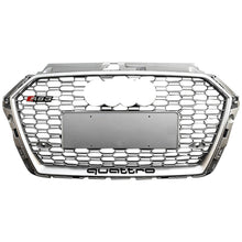 Load image into Gallery viewer, 2017-2020 Audi Rs3 Honeycomb Grille | 8V.5 A3/s3 Silver Frame Net With Emblem / Chrome
