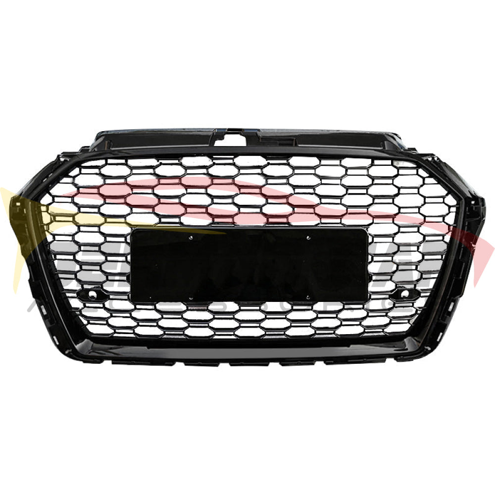 2017-2020 Audi Rs3 Style Honeycomb Grille | 8V.5 A3/S3 Black Frame Mesh Front Grilles