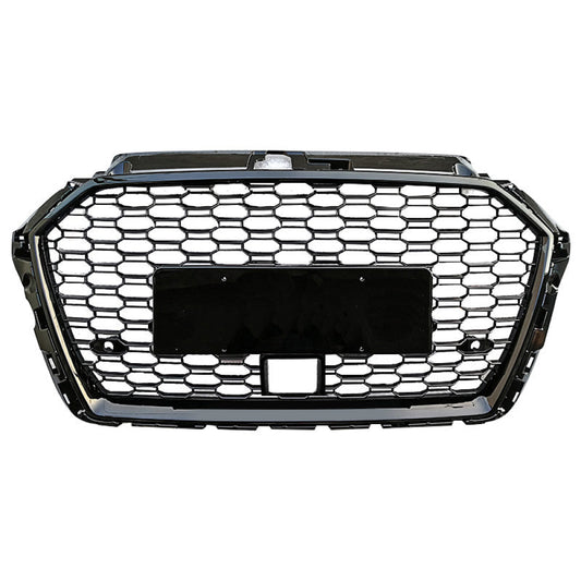 2017-2020 Audi Rs3 Style Honeycomb Grille | 8V.5 A3/S3 Black Frame Mesh With Acc Front Grilles