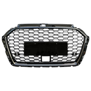 2017-2020 Audi Rs3 Style Honeycomb Grille | 8V.5 A3/S3 Black Frame Mesh With Acc Front Grilles