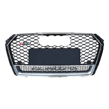 Load image into Gallery viewer, 2017-2020 Audi Rs4 Honeycomb Grille With Quattro In Lower Mesh | B9 A4/s4 Chrome Silver Frame Black
