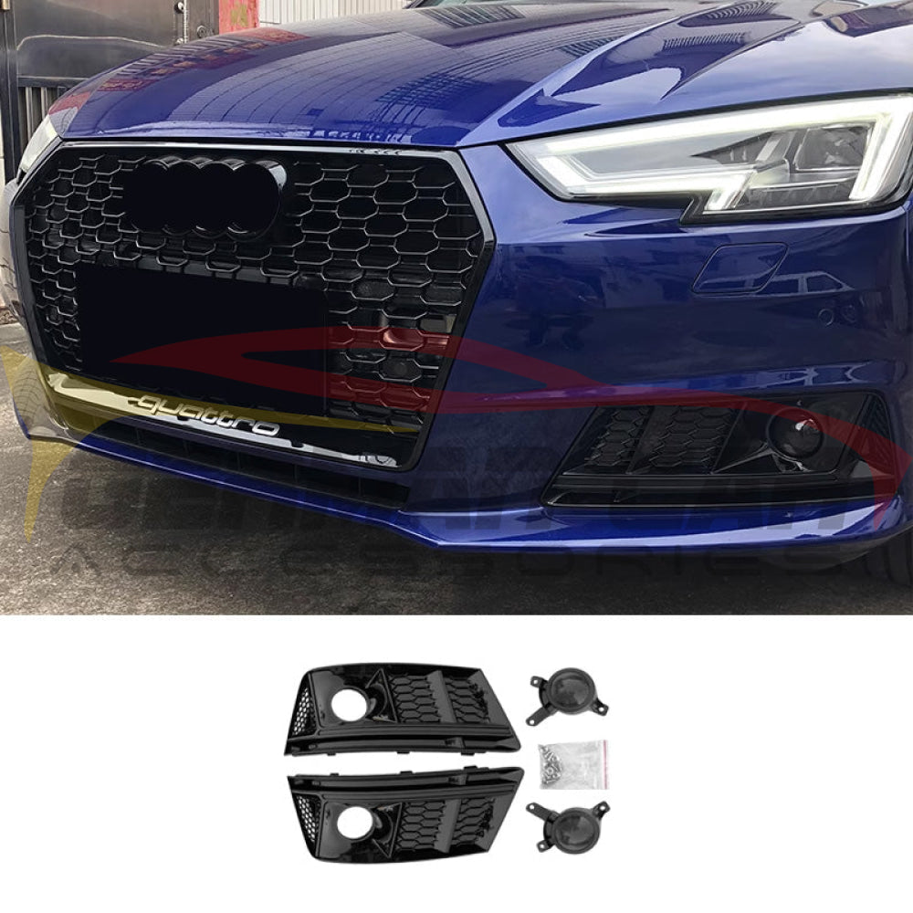 2017-2020 Audi Rs4 Style Fog Light Grilles | B9 A4/S4 Front