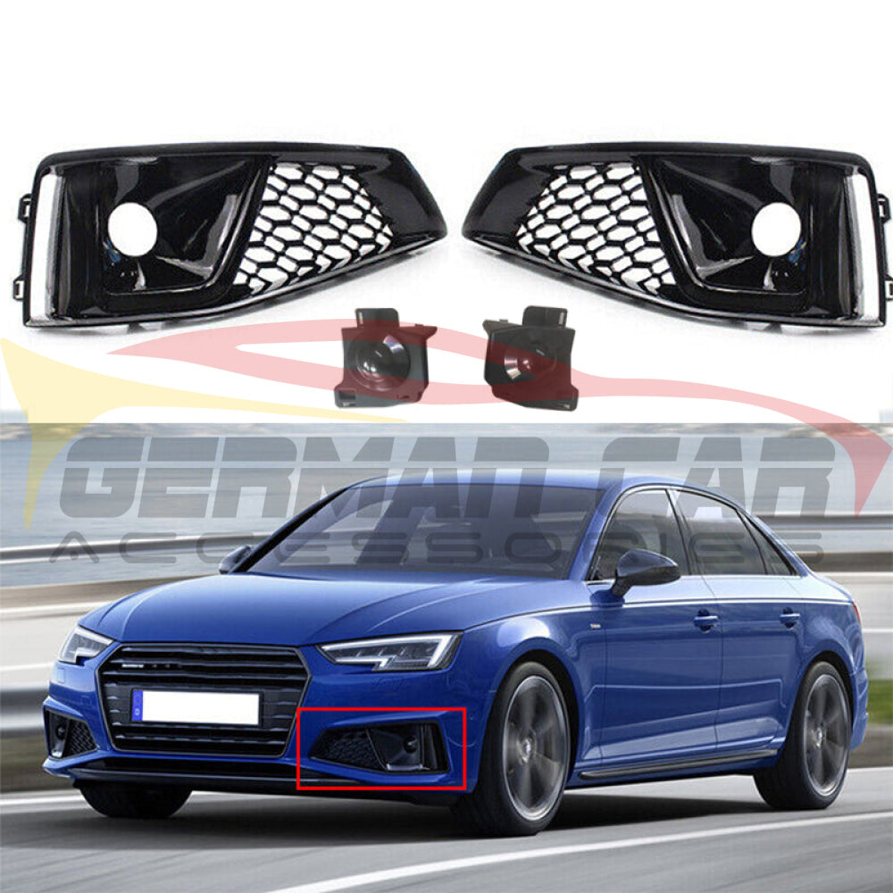 2017-2020 Audi Rs4 Style Fog Light Grilles | B9 A4/S4 Front