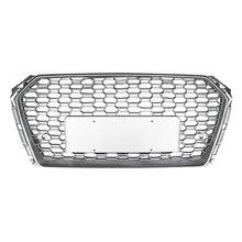 Load image into Gallery viewer, 2017-2020 Audi Rs4 Style Honeycomb Grille | B9 A4/S4 Silver Frame Mesh / Yes Front Camera Grilles
