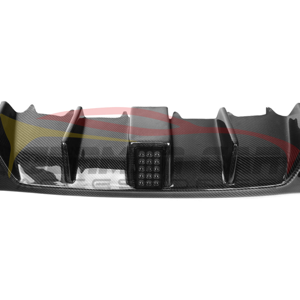 2017-2020 Mercedes-Benz E-Class Carbon Fiber Rear Diffuser With Led Brake Light And Exhaust Tips |