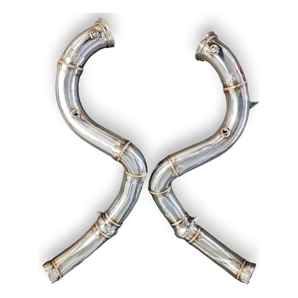 2015-2023 Mercedes C63 Amg Front Race Pipes | W205 No Heat Shield / Racing Downpipe (No Cat)