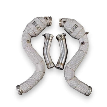 2015-2023 Mercedes C63 Amg Front Race Pipes | W205 Yes Heat Shield / 200 Cell Euro 6 Sport High