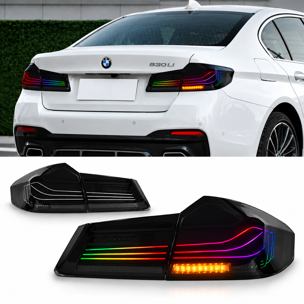 2017-2020 BMW 5-Series/M5 RGB CSL Laser Style LED Taillights | G30/F90 Pre-LCI
