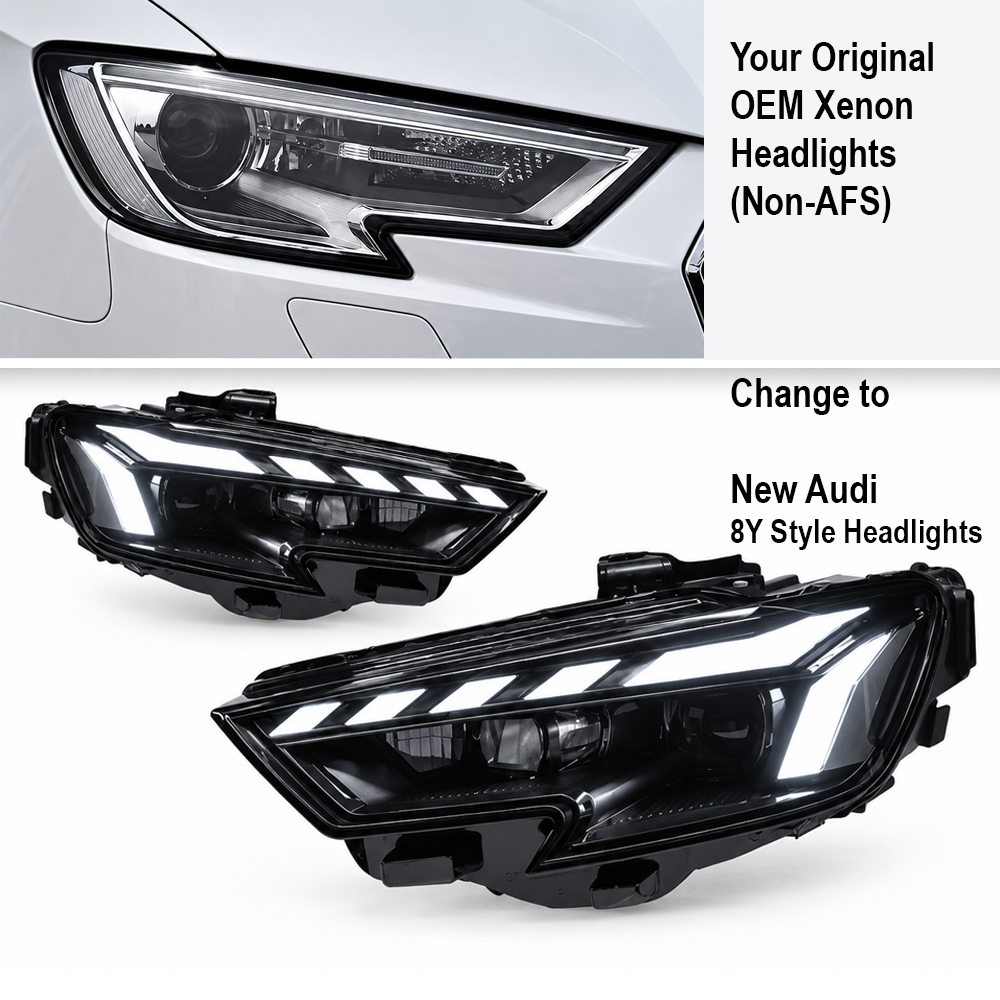 2017-2020 Audi A3/S3 8Y Style Headlights | 8V.5