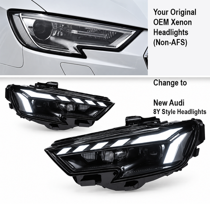 2017-2020 Audi A3/S3 8Y Style Headlights | 8V.5
