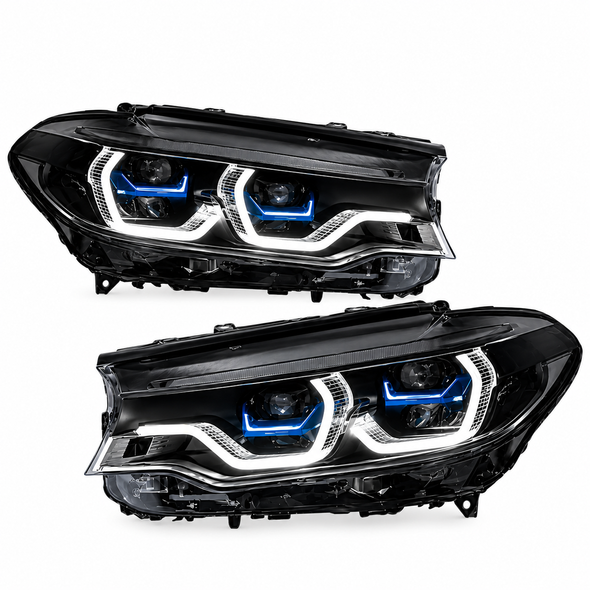 2017-2020 BMW 5-Series/M5 Yellow-White DRL Ikon Style LED Headlights | G30/F90 Pre-LCI