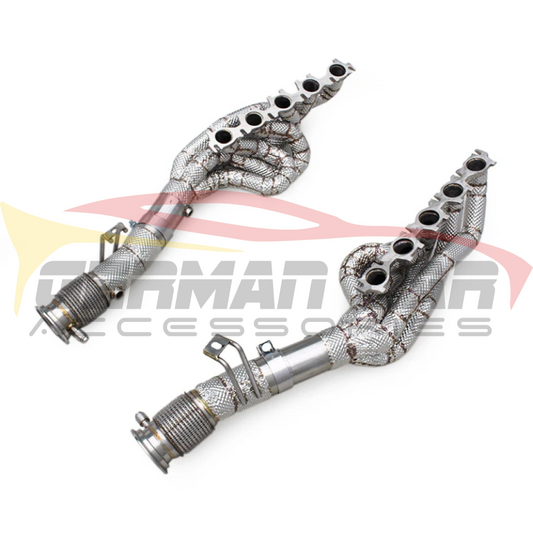 2017-2023 Audi R8 V10 Long Tube Headers | Gen 2/Gen 3 R8 V10 Yes Heat Shield / Racing Downpipe (No Cat) Headers