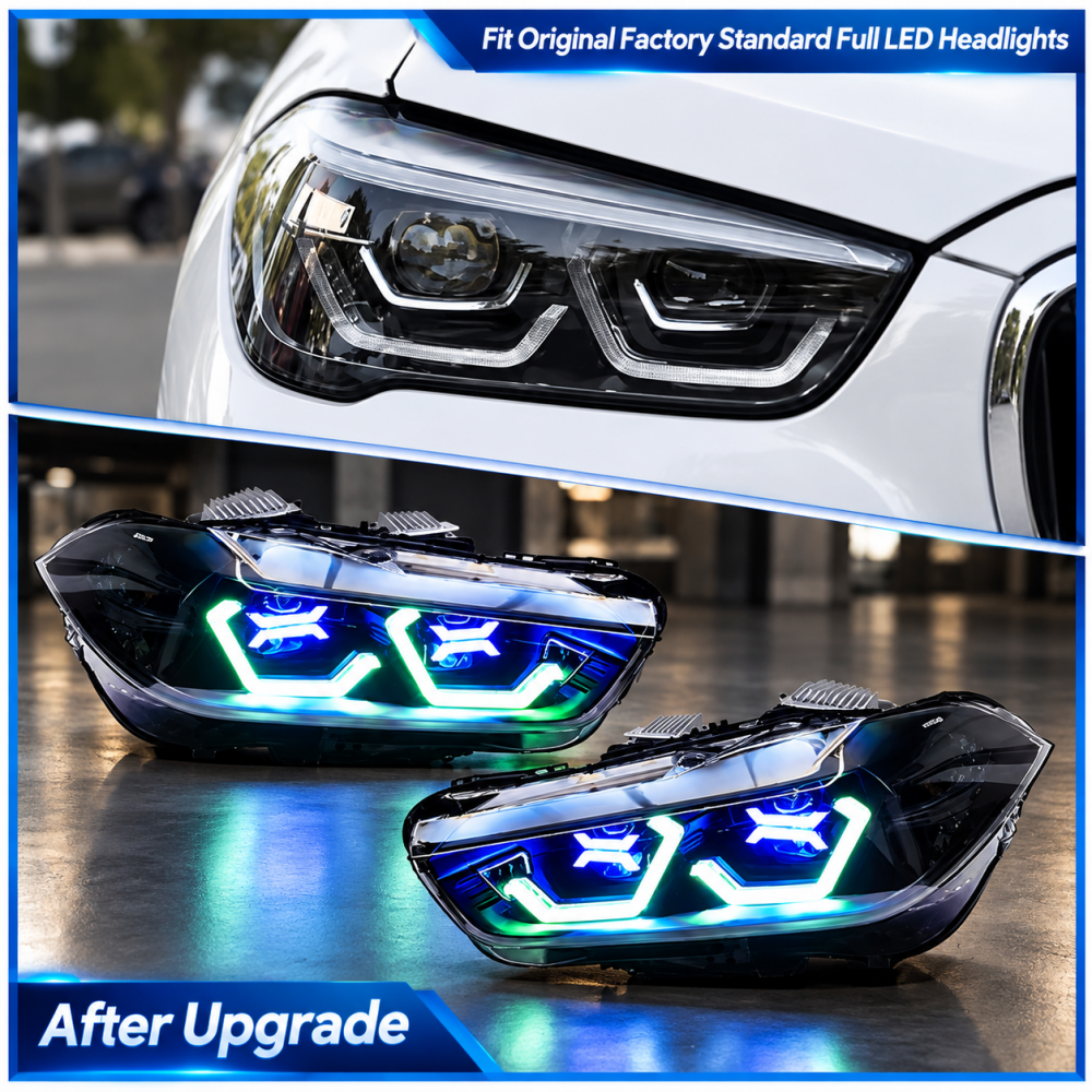 2017-2023 BMW X1 RGB DRL OSS Style LED Headlights | F48 - LED Headlights - Headlights
