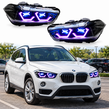 2017-2023 BMW X1 RGB DRL OSS Style LED Headlights | F48 - Headlights