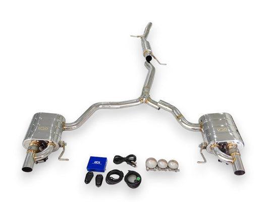 2017 + Audi A4/A5 Valved Sport Exhaust System | B9/B9.5 Stainless Steel / Chrome Tips