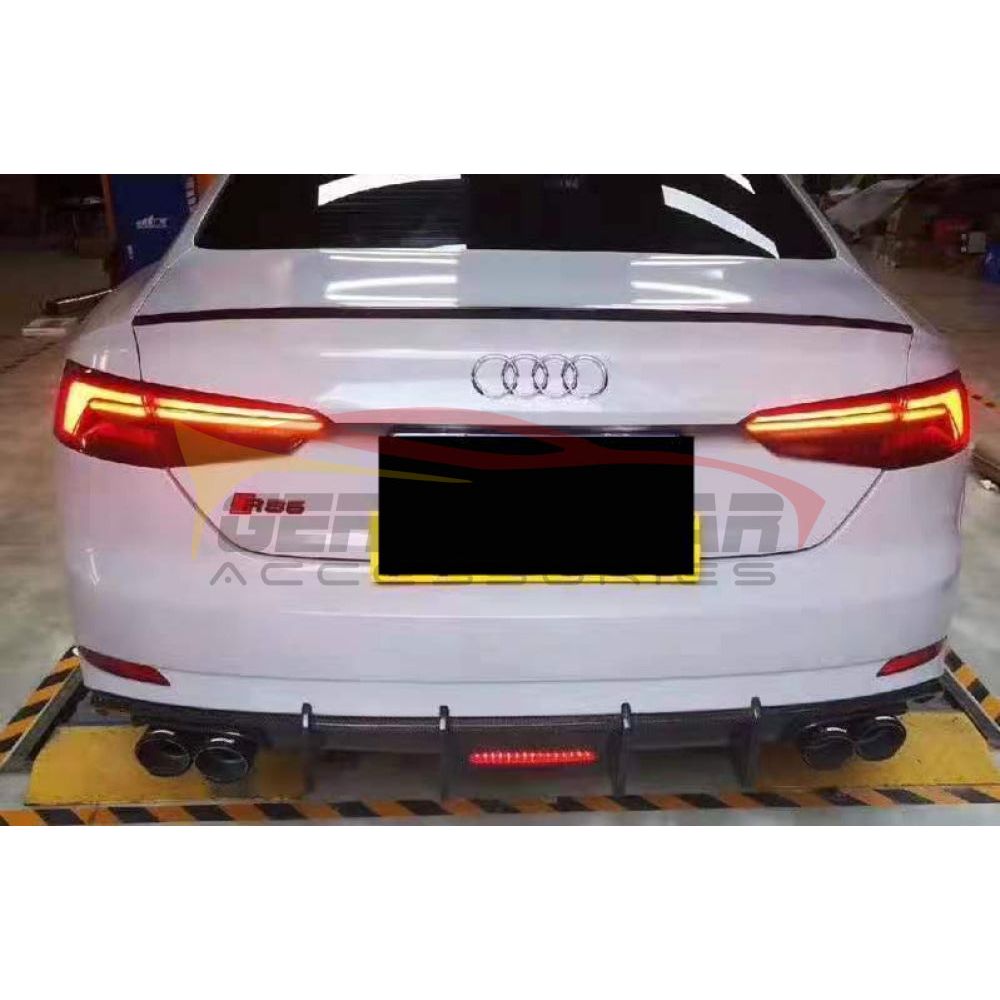 2018-2019 Audi A5/s5 Carbon Fiber Kb Style Diffuser With Led Brake Light | B9