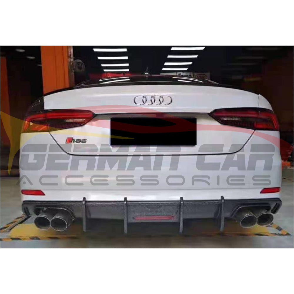 2018-2019 Audi A5/s5 Carbon Fiber Kb Style Diffuser With Led Brake Light | B9