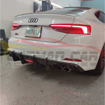 2018-2019 Audi A5/s5 Carbon Fiber Kb Style Diffuser With Led Brake Light | B9