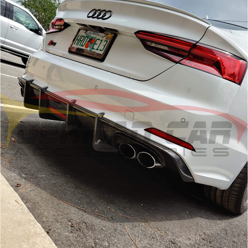 2018-2019 Audi A5/s5 Carbon Fiber Kb Style Diffuser With Led Brake Light | B9