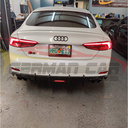 2018-2019 Audi A5/s5 Carbon Fiber Kb Style Diffuser With Led Brake Light | B9