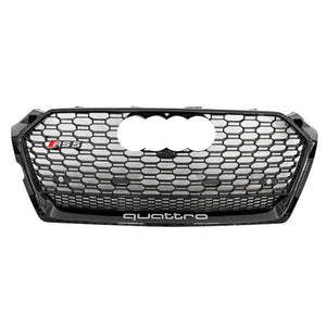 2018-2019 Audi Rs5 Honeycomb Grille With Lower Mesh | B9 A5/s5 Black Frame Net Emblem / Yes Front