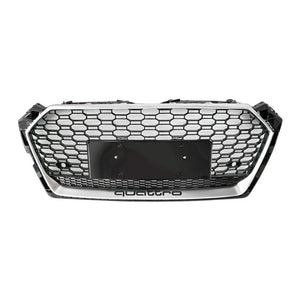 2018-2019 Audi Rs5 Honeycomb Grille With Lower Mesh | B9 A5/s5 Silver Frame Black Net All No Emblem
