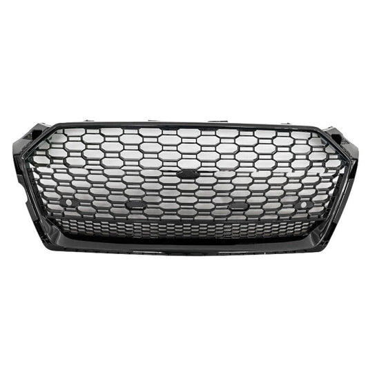 2018 2019 Audi RS5 Style Honeycomb Grille with Lower Mesh | B9 A5/S5 Black Frame Black Mesh / Yes Front Camera Front
