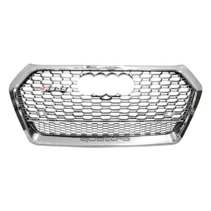 2018+ Audi Rsq5 Honeycomb Grille | B9 Q5/sq5 Chrome Silver Frame Net With Emblem / Yes Front Camera